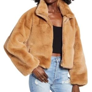 TIGER MIST BROWN FUR COAT SIZE MEDIUM